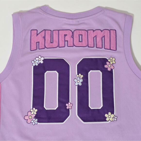 Sanrio Kuromi Embroidered Women's Cropped Basketball Jersey Size L - Picture 3 of 7
